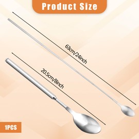 Salbsever Telescopic Spoon - Extending 2063cm/ 824.8in, Stainless Steel Barbecue & Camping Spoon