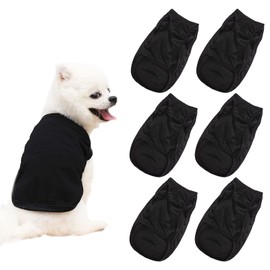 HACRAHO Dog Shirt Blank Clothes, 6 PCS Black Blank Dog T-Shirt Sleeveless Costumes Summer Breathable Pet Vest Shirt for Small Medium Dogs and Cat, Black L