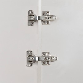 135 Degree Corner Cabinet Hinges, Full Overlay Face Frame Concealed Hardware, 2-Pack