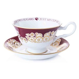 The English Ladies Charlie Bear Cup and Saucer Just My Cup of Tea, 2.8-inch Height, Kitchen, Kitchen Accessories