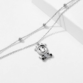 Mermaid/Cow Anklet S925 Sterling Silver Jewellery Gift for Women Girls Daughter Sister, Sterling Silver, Without gemstones
