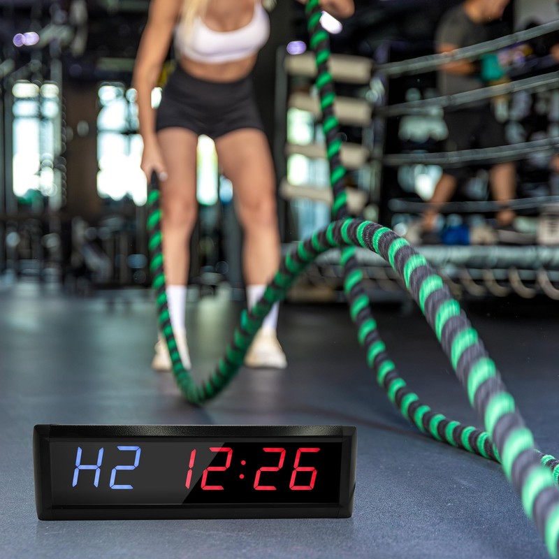 Large Gym Timer,LED Interval Timer Count Down/Up Clock Stopwatc 12/24