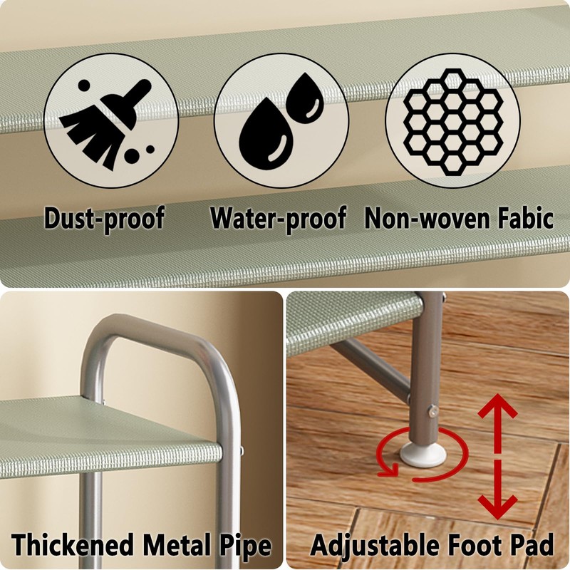 INGIORDAR Shoe Rack 3 Tier Long Storage Organizer Wide Metal
