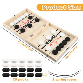Hockey Board Game, Wooden Quick Sling Puck Match Game, Sling Puck Game, Catapult Board Game, Interaction Catapult Hockey, Fast Sling Puck Game, Party Games Table Desktop Game (Large)