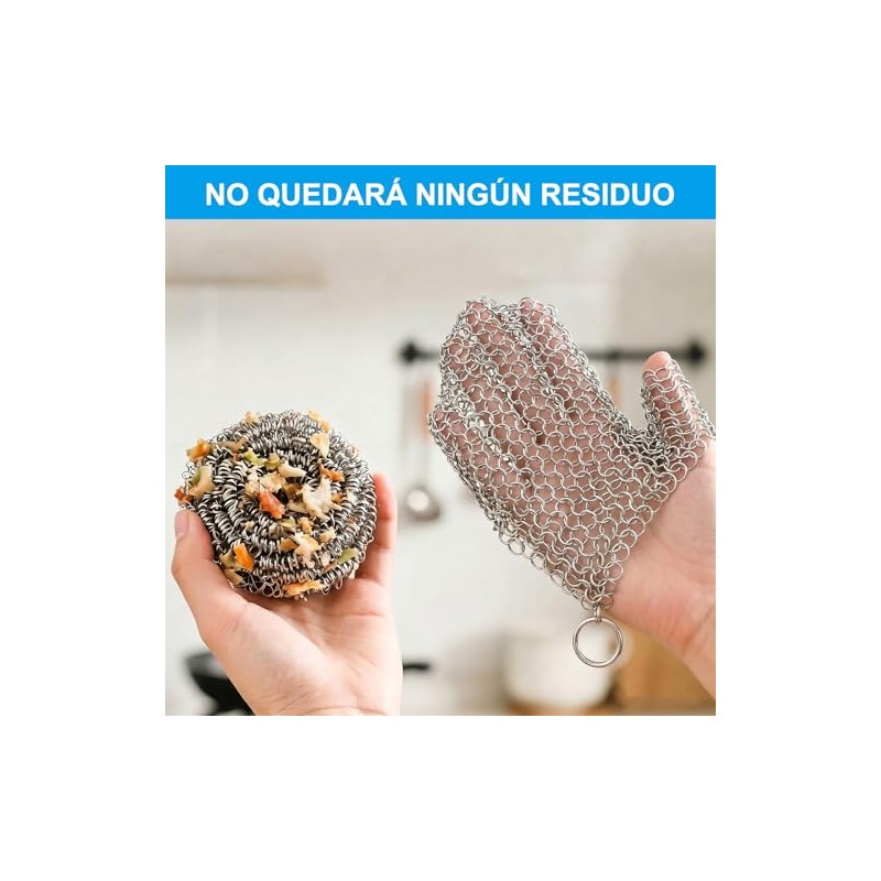 HETIE Esponja de Malla Acero Inoxidable, Limpiador Multipropósito Antióxido