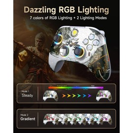 EasySMX PC Controller X15 Enhanced Wireless Bluetooth Controller with Hall Joysticks/Hall Triggers/RGB Lighting - No Stick Drift, No Dead Zone - Work for Windows PC, Android, Steam and Switch