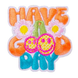 AAVEDGE Flower Iron On Patches for Clothes, Daisy Embroidered Patch Fabric Appliqué, Positive Vibes Inspirational DIY Durable Iron On Patches for Clothing, Jeans, Backpacks, Jackets, Hats & Bags