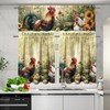 YUVAMAGIMO Sunflower Rooster 3-Piece Tier Curtains 36 Inch Long Country