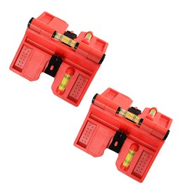 Magnetic Post Level Tool, Foldable Horizontal Vertical Bubble Level, Pocket Adjustable Angle Woodworking Spirit Levels, Red, Pack of 2