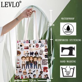 LEVLO Vampire TV Show Tote Bag Stefan & Elena Fans Gift Salvatore Brothers Shoulder Bag Vampire Merch, Vampire Tote Bag, Medium, Tote Bag