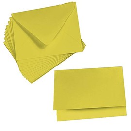 Cards with Envelopes, Chartreuse Matt, A2 Folded, 25 Pack