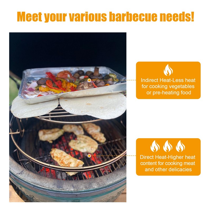 BBQ-PLUS Expander Rack Replacement Kit for Large Big Green Egg,Heavy