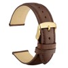 WOCCI 17mm Vintage Leather Watch Strap with Gold Buckle, Replacement