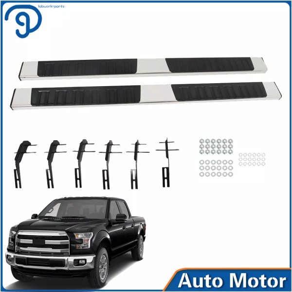 labwork Silver Running Boards For 2015-22 Ford F150 SSV Crew