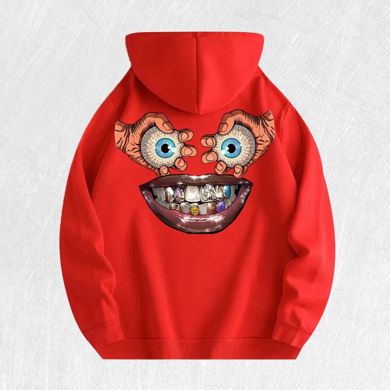 Cartoon Face Graphic Hoodie 100% Cotton US Warehouse 6 ColorsColor: