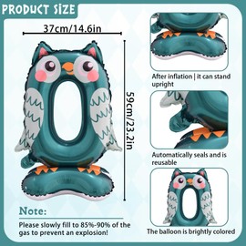 MORAINJAY Ballon 10 Ans Anniversaire,Foil Ballons Chiffre 0 Animaux, Numéro 0/1/2/3/4/5/6/7/8/9 Ballon Geant pour Decoration Anniversaires Fête,Ballon Réutilisable de Qualité Supérieure