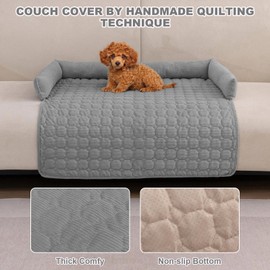LiveGo Dog Sofa Bed, Pet Couch Covers, Non Slip Cover For Dogs/Pets, Breathable Dog Sofa Cover, Washable Dog Bed For Sofa, Sofa Protectors From Pets Cooling Mat (Light grey, 75 x 75 x 12cm)