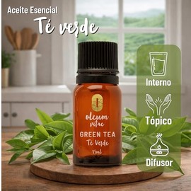 OLEUM VITAE Aceite Esencial de Té Verde Camellia Sinensis 100% Puro y Orgánico 15 ml Hecho en India Certificado UK Aplicación Interno Externo y Aromático