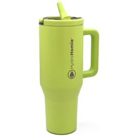 HYDRO HOMIE The Nomad 40oz Tumbler – Flip Straw Lid with Handle and Rubber Base, Travel Car Cup Holder Friendly and 100% Leak Resistant - Do The Honeydew
