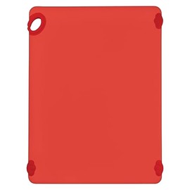 Winco Non-Slip Cutting Board with Hook, 18" x 24" x 1/2", Red