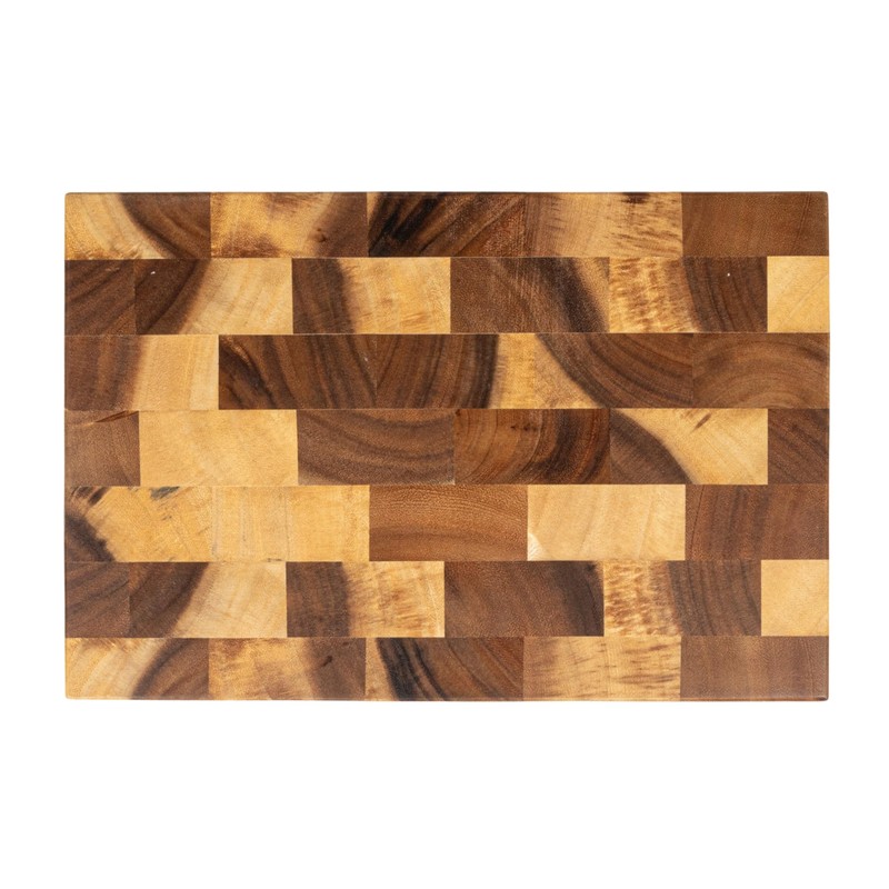 Creative Co-Op Suar Wood End Grain Rectangle Cheese and Cutting