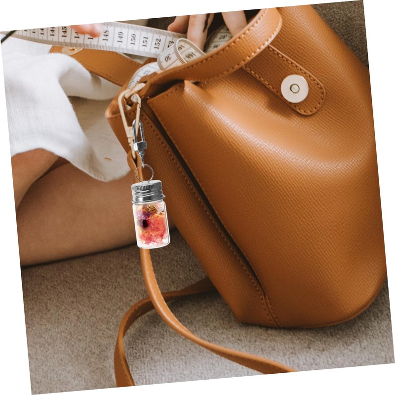 Toyvian 5個 キーチェーンボトル 小さな瓶 ミニジャー ミニボトル 小さな魔法瓶 願い事ボトルキーホルダー ウィッシュボトル ウィッシングボトル