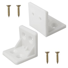 JJHXSM 16pcs L Shape Plastic Corner Bracket 28x28mm White Nylon Square Corner Bracket with M3x16 Screws for Drawers Windows Cabinet