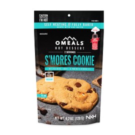 OMEALS S’Mores Cookie Good to Go Meals - Self Heating Emergency Food Supplies, Fully Cooked Backpacking Meals and Camp Food with Extended Shelf Life - USA - 6 Pack