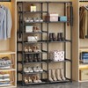 CSXGBAB Tall Garage Shoe Rack Large Capacity,Two Rows Versatile Hooks