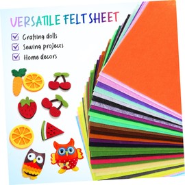 jojofuny 60pcs Thin Felt Fabric Sheets for Crafting and Sewing Projects for Patchwork Home Decor and School Supplies