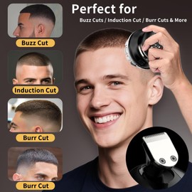 Self Haircut Kit for Men with Trimmer – DIY Clipper for Buzz Cut, Crew Cut, Flat Top – LED Display, Waterproof, USB Rechargeable, Home Use with 2 Guards
