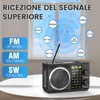 PRUNUS J-135S Radio Portatile AM/FM/SW, Mini Radio Solare Bluetooth 6.0