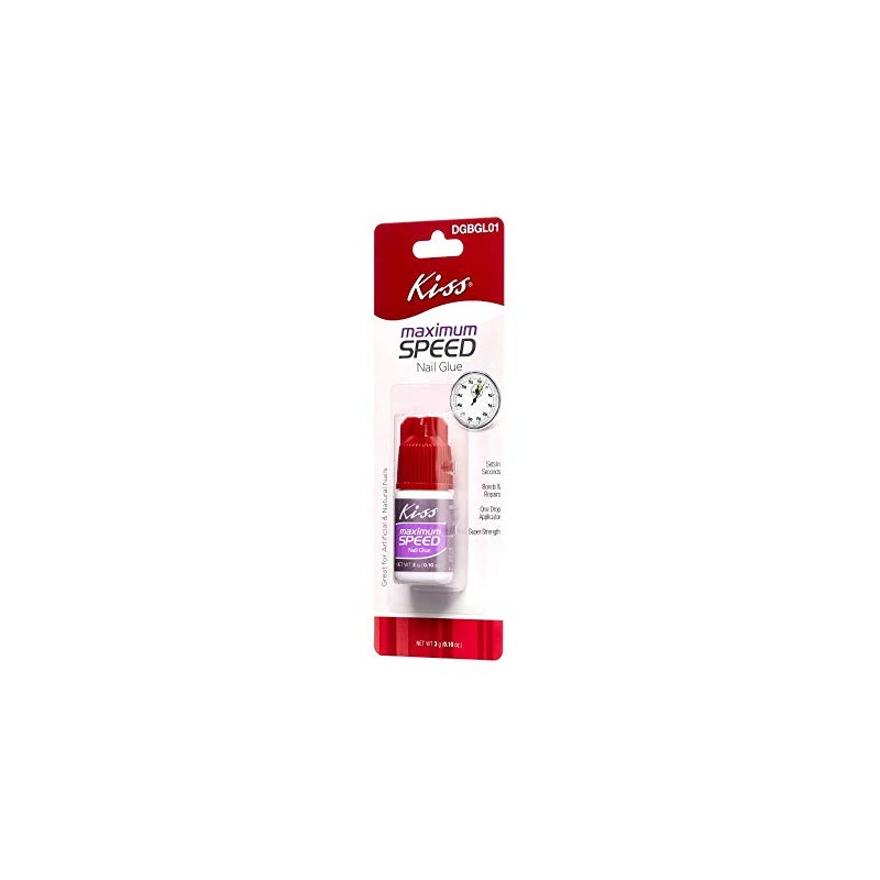 Kiss (1) Bottle Maximum Speed Nail Glue - Sets In