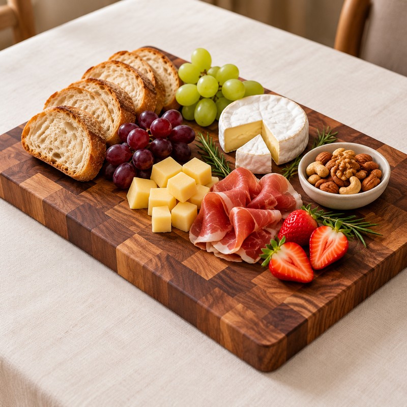 Wood Cutting Board for Food Prep – Double-Sided Thickened Rectangle