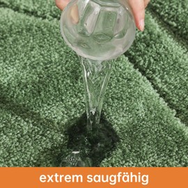 BEQHAUSE Badteppich rutschfeste, Weicher Badematte Waschbar Flauschig, Badezimmerteppich Wasserabsorbierend, Badvorleger für Dusche,Badewanne und Toilette, Grün, 40 x 60 cm