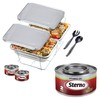 Sterno Chafing Dish Buffet Set with Lids, 2 Ethanol Fuel