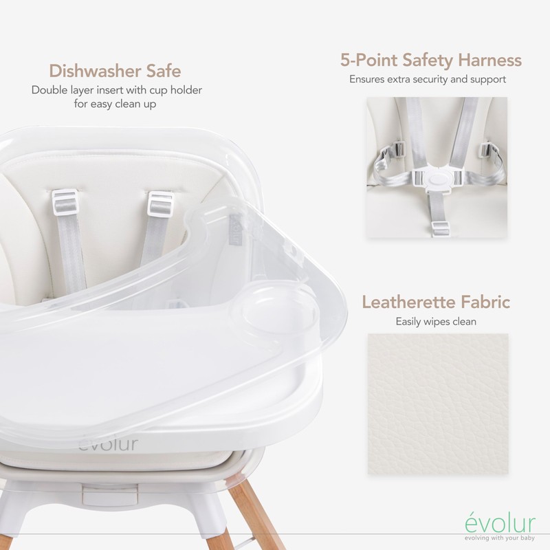 évolur 360° Bloom Highchair, Rotating, Convertible Baby Feeding Chair with