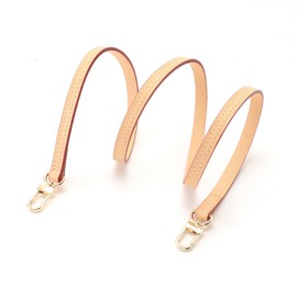 Umiup Vachetta Leather Strap Replacement Shoulder Bag Strap for Pochette Little Pouch Speedy Nano Noe, Handbag Decoration Chain with Gift Box (Width: 1.1 cm & Length: 60 cm), beige