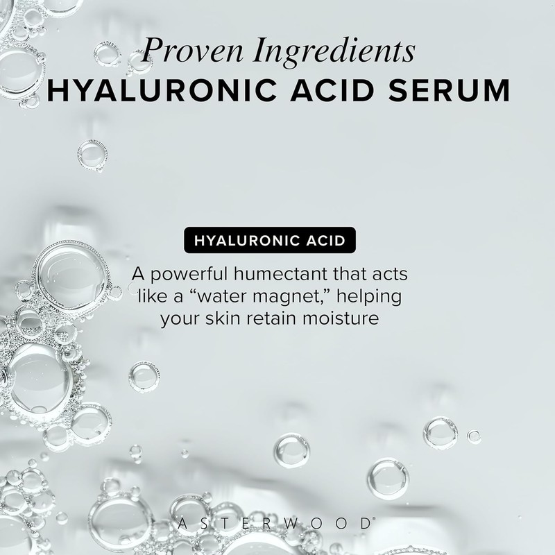 Asterwood Hyaluronic Acid Serum for Face - Plumping Anti-Aging Hydrating