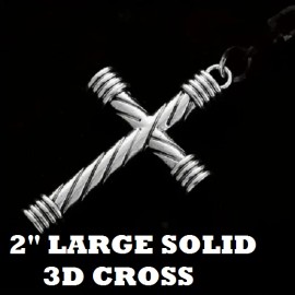 Fashion Jewelry Large CROSS CELTIC IRISH VIKING Pendant on 925 Plated Silver 26" Necklace Men