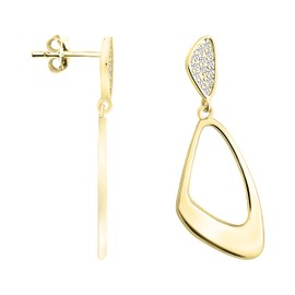 SOFIA MILANI - Women's Earrings 925 Silver - Oval Earrings, Yellow Gold, No Gemstone