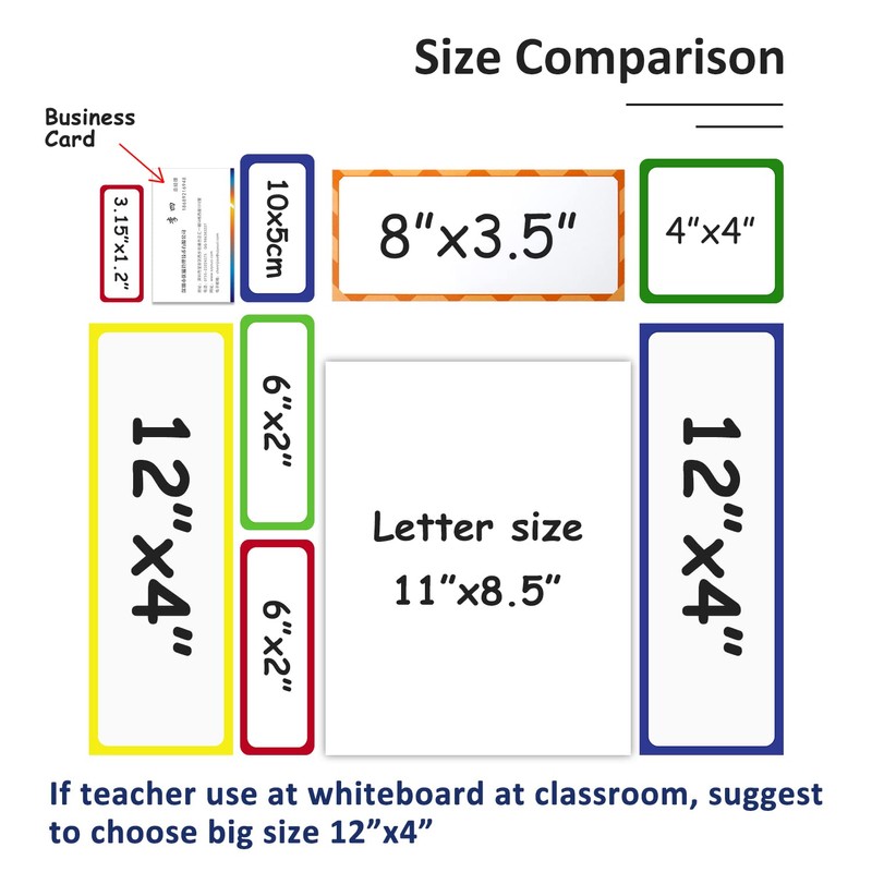 MVISUAL Dry Erase Magnetic Labels Large 12"x 4", Big Magnetic