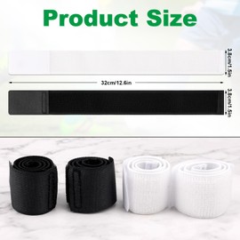 4pcs Football Shin Guard Straps, Black White Soccer Shin Fixed Ankle Straps Polyester Yarn Elastic Football Shin Guard Holders Sleeves for Kicking Ball Cycling Running