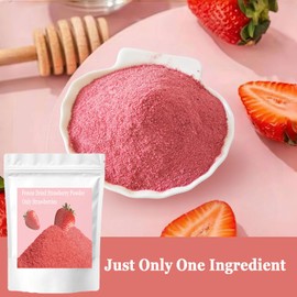 Premium Freeze Dried Strawberry Powder - No Added Sugar, No Clumping, Fine Texture, Strawberry Powder for Smoothies, Baking and Desserts, Freeze-dried Strawberries 200g/7.05oz