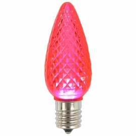 Vickerman C9 LED Pink Faceted Twinkle Bulb Nickel Base, 120V .96 Watts, 25 Bulbs per Pack