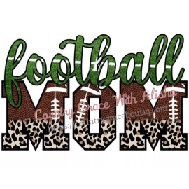 Handmade Sublimation Print Football Mom Leopard Ready to Press Heat Transfer