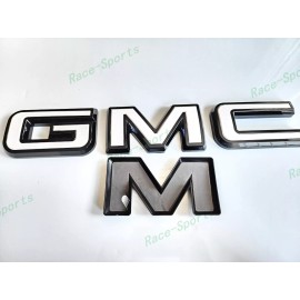 Auto GMC OVERLAY Front Black White GMC Emblem Sierra 1500 2500HD 3500HD Canyon Yukon XL