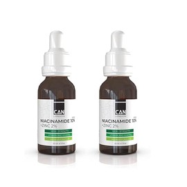 ican london Niacinamide 10% + Zinc 2% For Face Blemish Pore Refining Serum, 2 x 30ml
