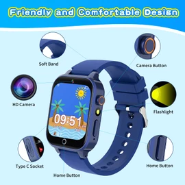 Cosjoype Upgrade Kids Smart Watch for Kids with 39 Puzzle Games HD Camera Video MP3 Player Habit Tracking Pedometer Flashlight 12/24 hr Kid Watches Gift for 4-12 Year Old Boys Toys for Kid