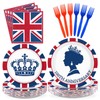 96Pcs Britain UK England Flag Party Decorations, Serves 24